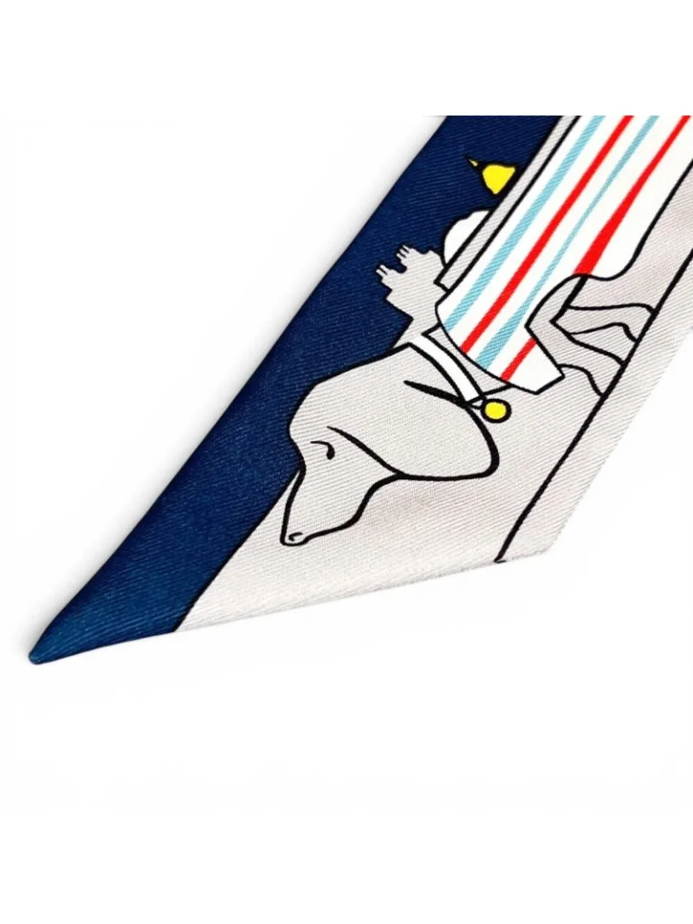 Hermes les Chiens Parisiens Parisian Dog Silk 100% Twilly Scarf